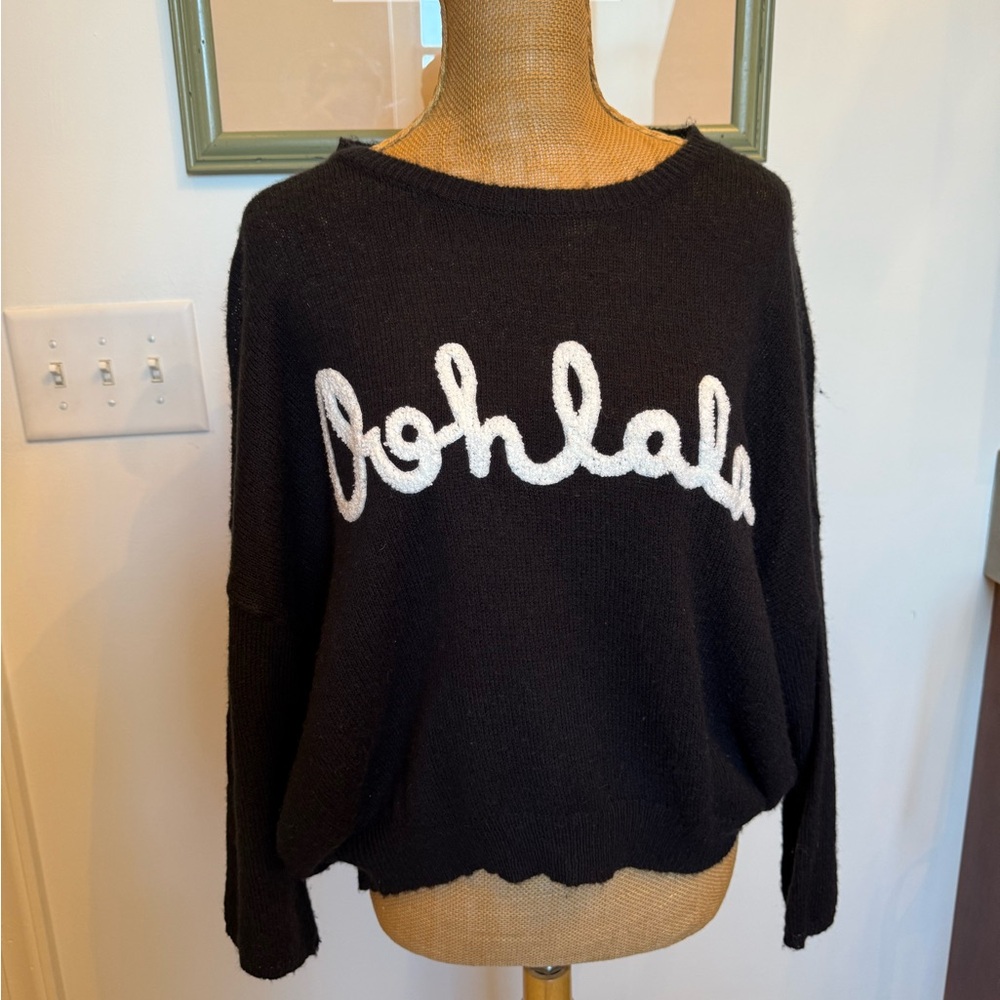 Elan Ooh La La Black Sweater Sz MEDIUM